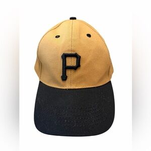 Vintage Pittsburgh Pirates Black And Brown Baseball Cap Hat ￼